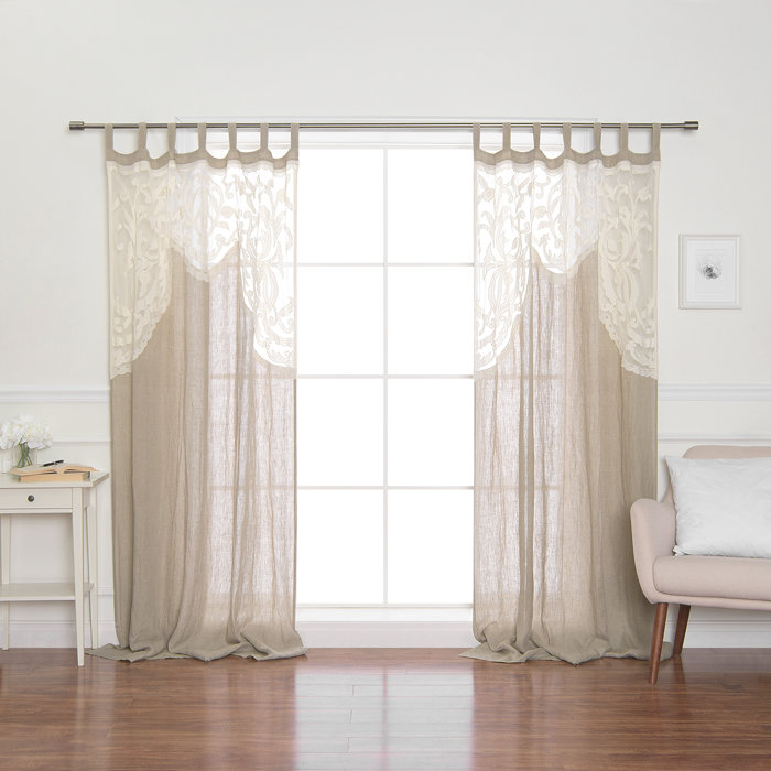 Ophelia & Co. Elige Embroidered Cotton Blend Solid SemiSheer Tab Top